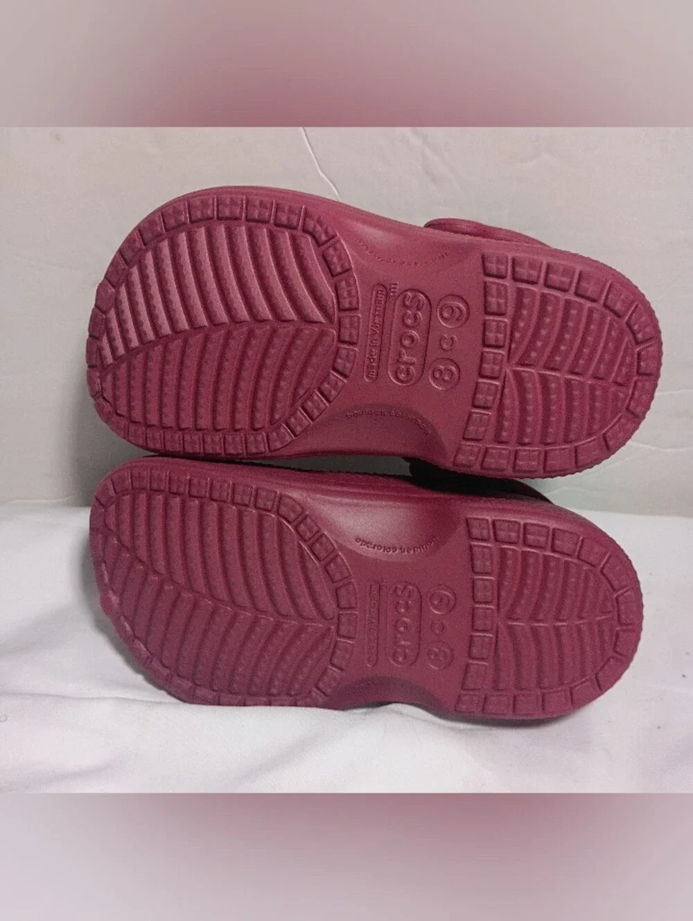 Crocs Kids Classic Lined Clogs Maroon Red Size C8/C9 Toddler Black Fleece Cozy